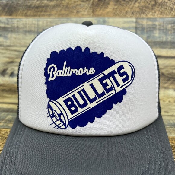 Defunct Baltimore Bullets Unisex Trucker Hat Gray Snapback Basketball Cap - Picture 3 of 8